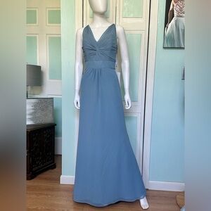 Size 12 Dusty Blue Bridesmaid Mother of Bride Groom Gown Dress Chiffon A-line